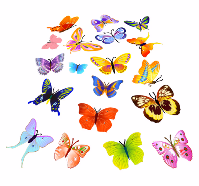 Alfombra vinílica de animales mariposas voladoras multicolor - TenVinilo