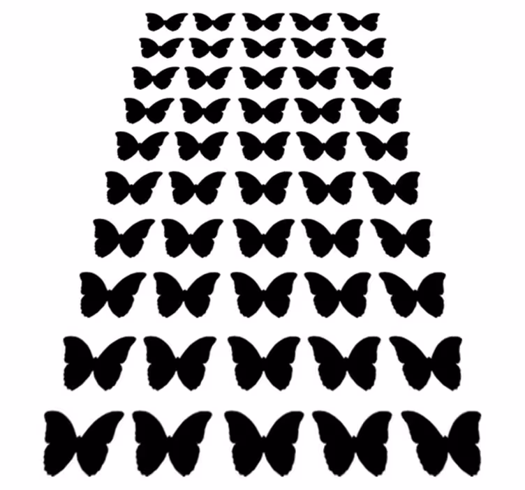 Alfombra vinílica de animales mariposas voladoras negras - TenVinilo