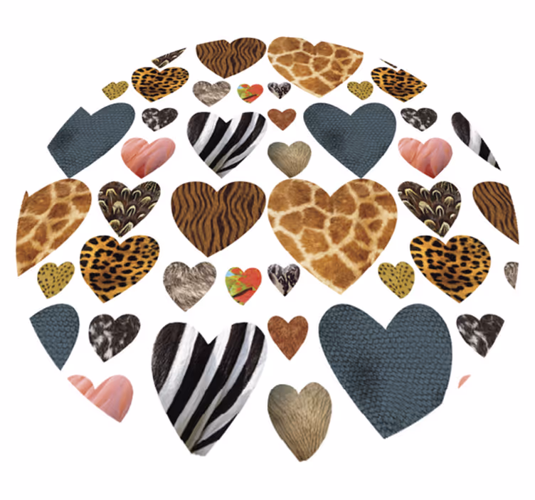 Alfombra vinílica de animales corazones de animal - TenVinilo