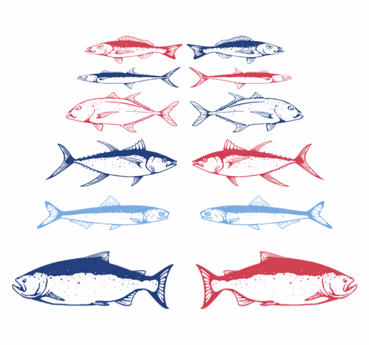 Alfombra vinílica de animales dibujo de peces - TenVinilo