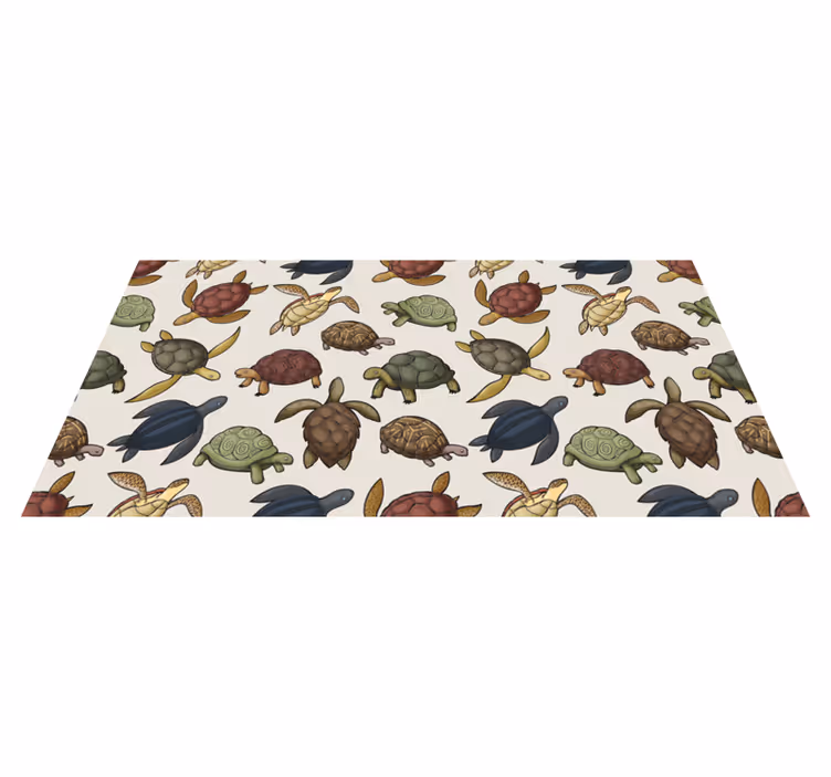 Alfombra vinílica de animales variedad de tortugas - TenVinilo