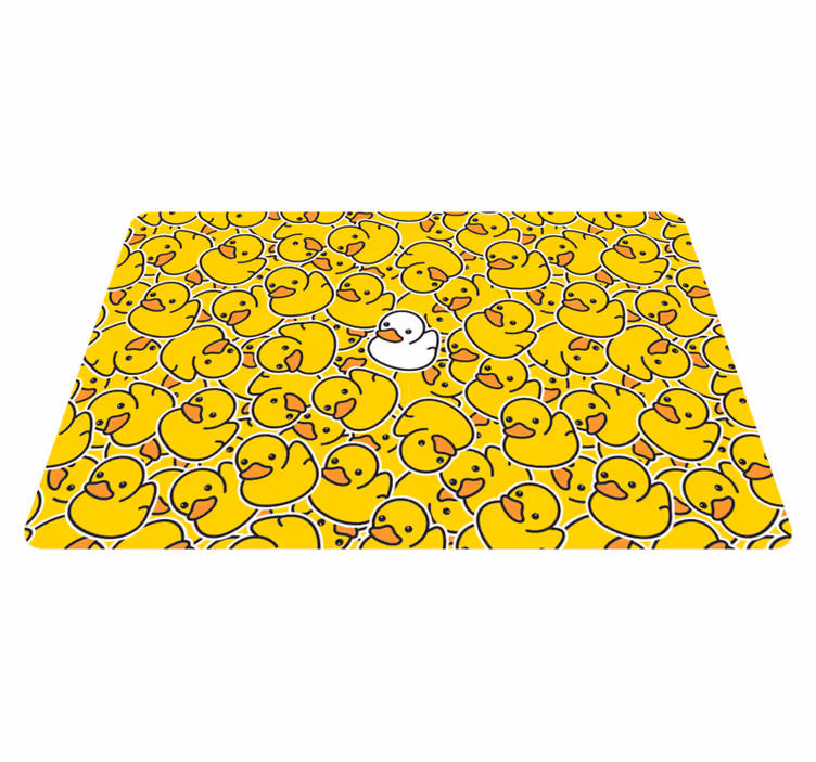Alfombra vinílica de animales pato blanco diferente - TenVinilo