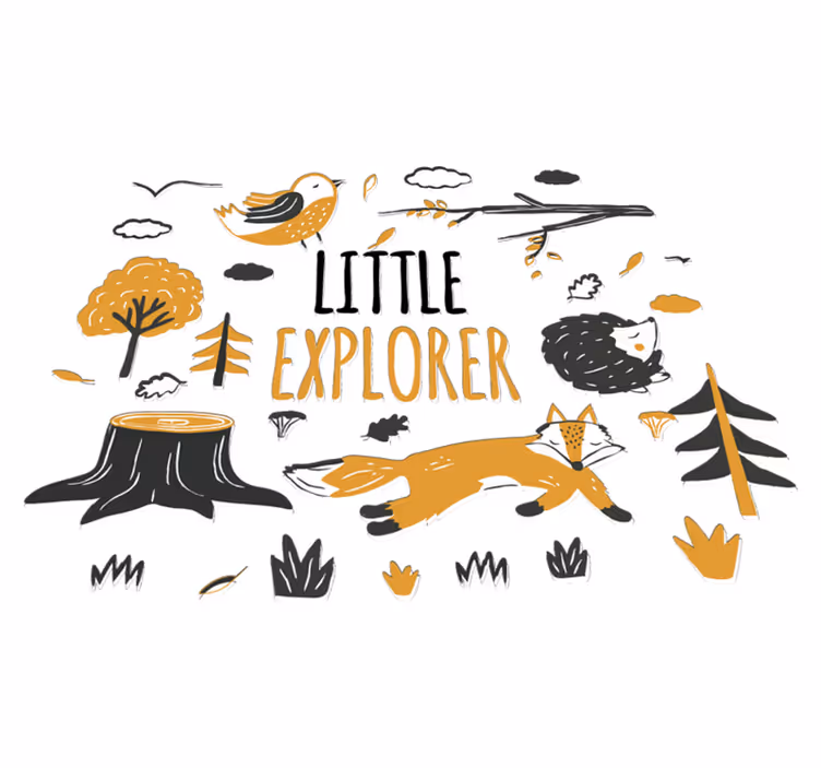 Alfombra vinílica de animales pequeño explorador - TenVinilo