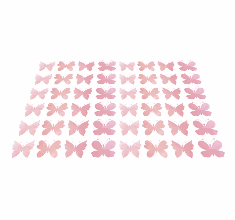 Alfombra vinílica de animales diseño mariposas rosas - TenVinilo
