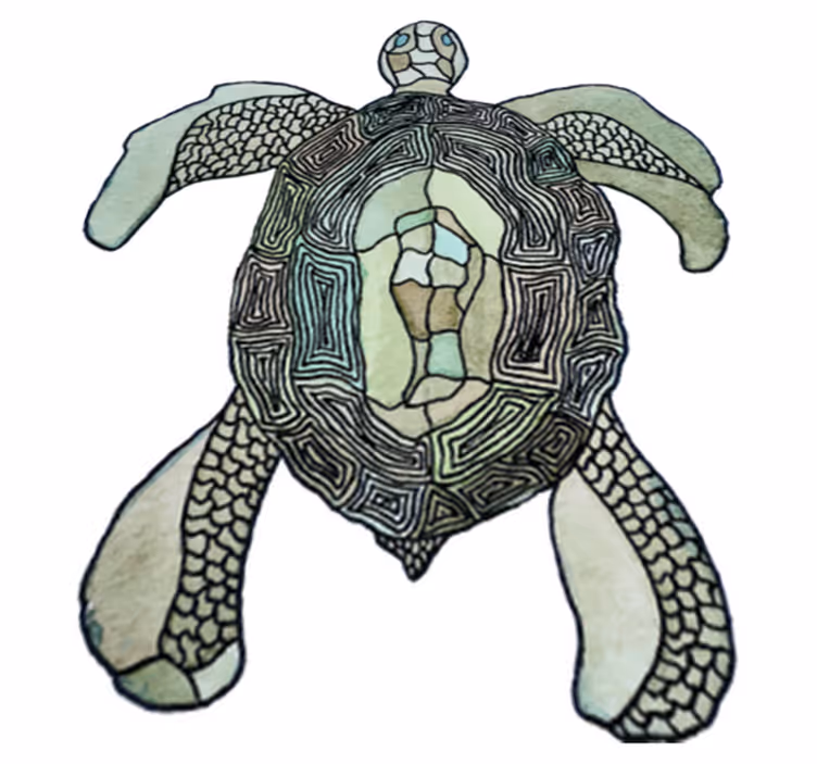 Alfombra vinílica de animales tortuga clásica - TenVinilo