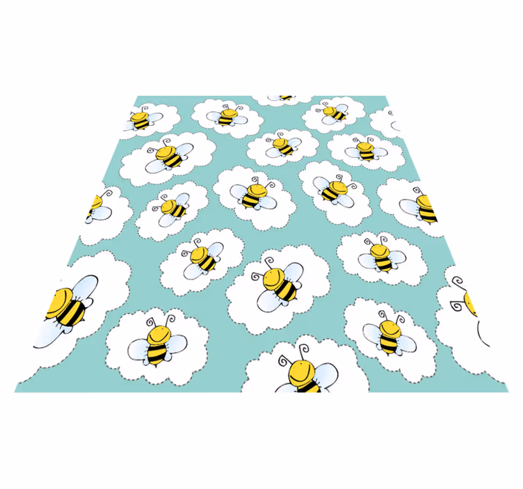 Alfombra vinílica de animales árboles y abejas - TenVinilo
