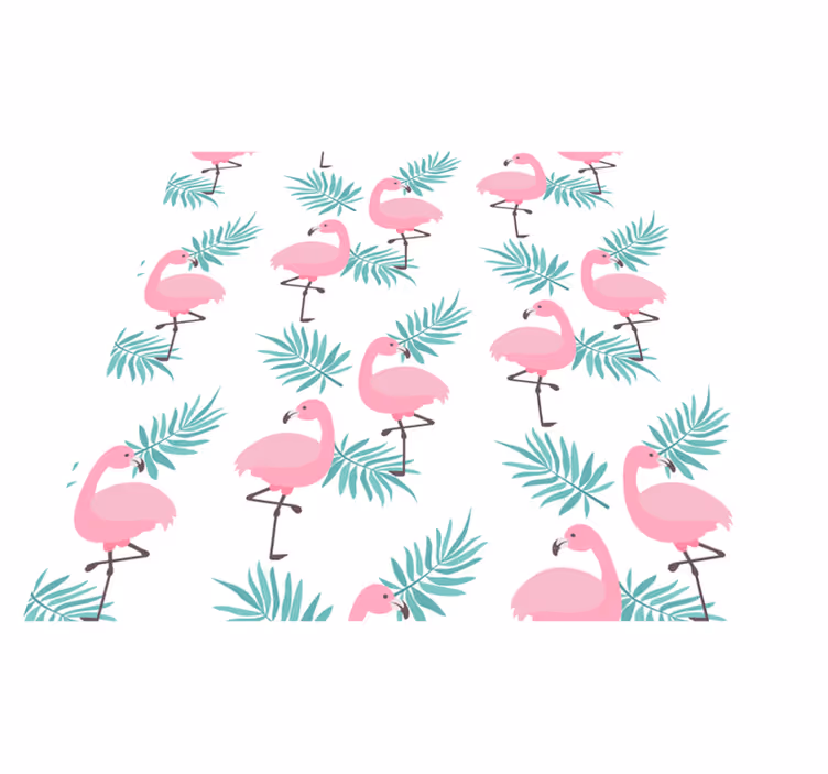 Alfombra vinílica de animales patrón flamenco tropical - TenVinilo