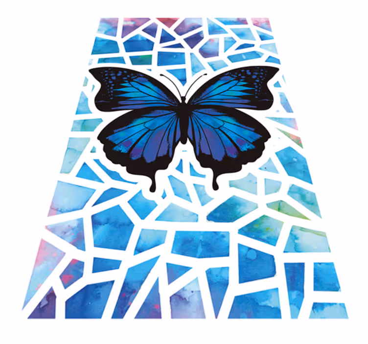 Alfombra vinílica de animales con diseño de mariposas - TenVinilo