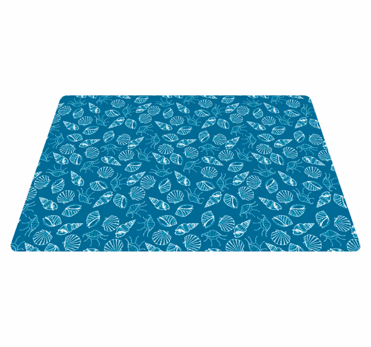 Alfombra vinílica de animales con conchas marinas - TenVinilo