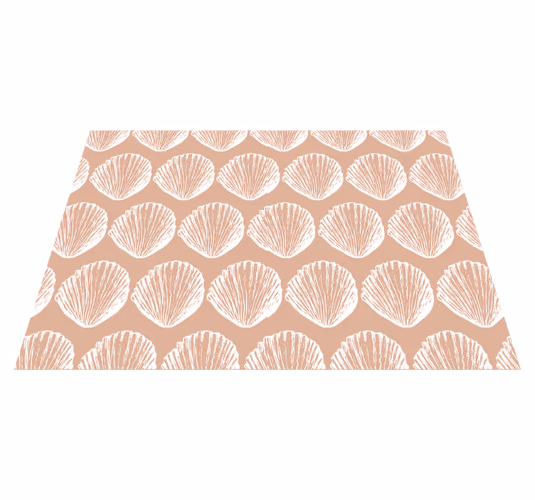 Alfombra vinílica de animales patrón conchas retro beige - TenVinilo
