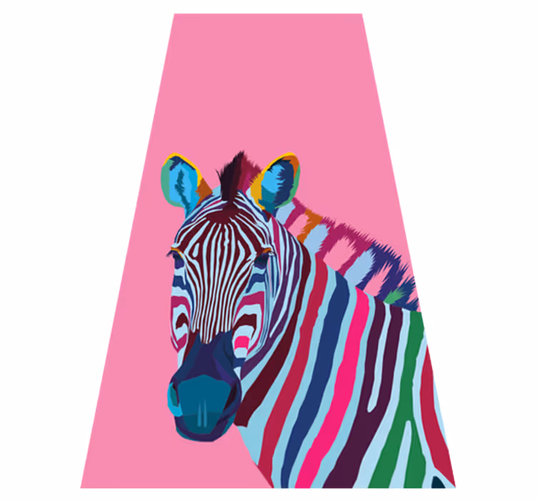 Alfombra vinílica de animales zebra pop art - TenVinilo