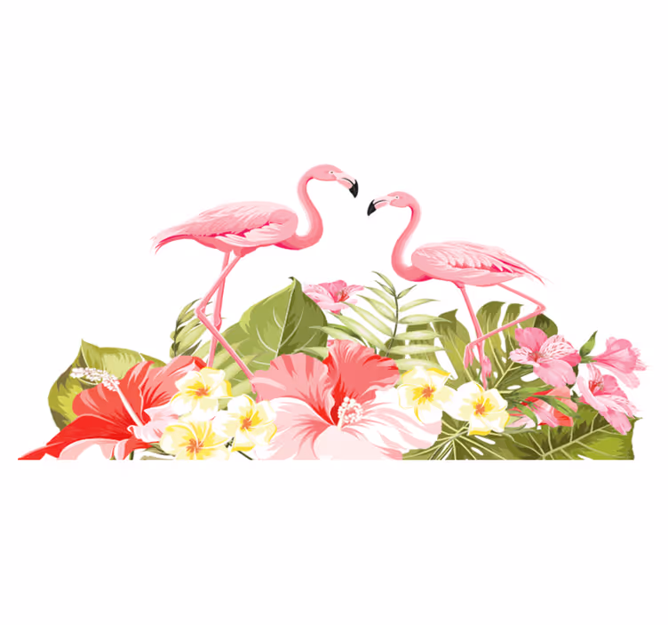Alfombra vinílica de animales flor de flamenco - TenVinilo