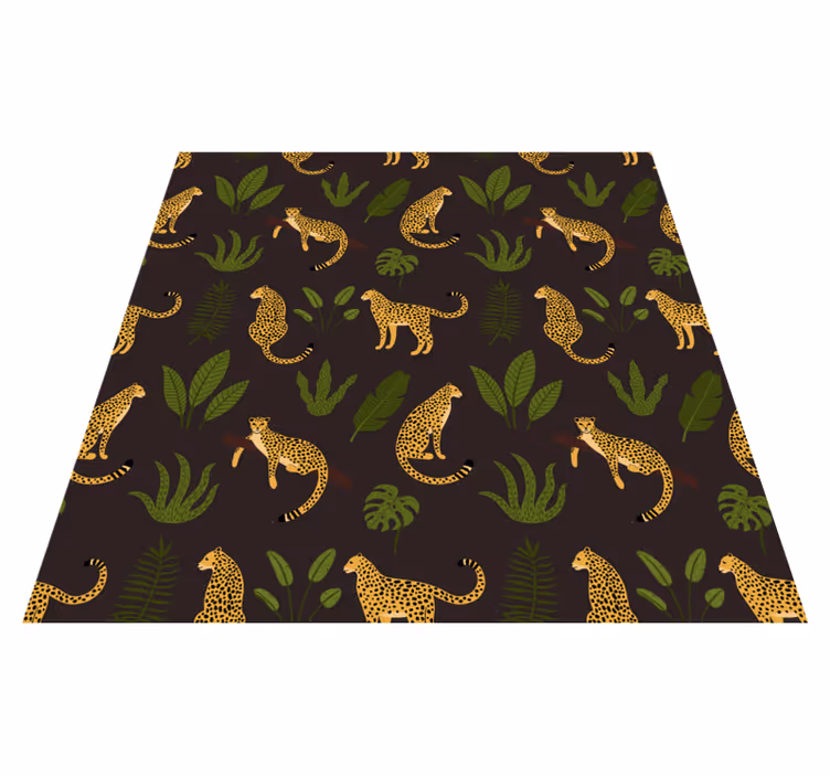 Alfombra vinílica de animales patrón selvático y leopardo - TenVinilo