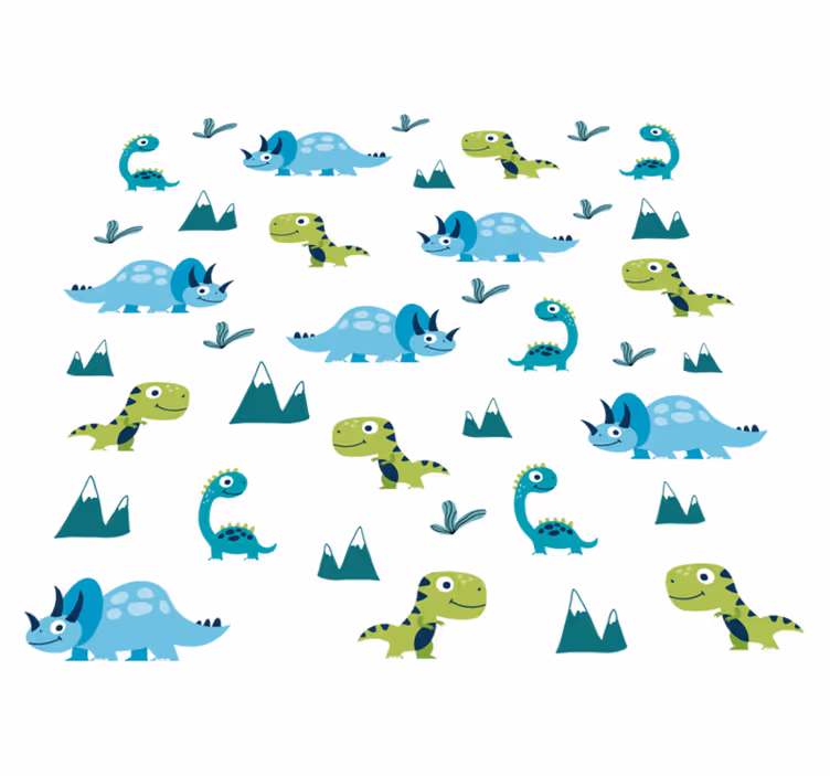 Alfombra vinílica de animales set de montaña de dinosaurios - TenVinilo