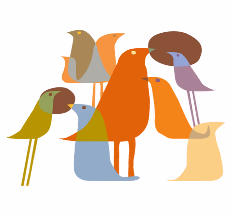 Alfombra vinílica de animales estilo minimalista aves - TenVinilo