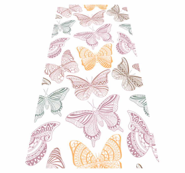 Alfombra vinílica de animales mariposas ornamentales - TenVinilo
