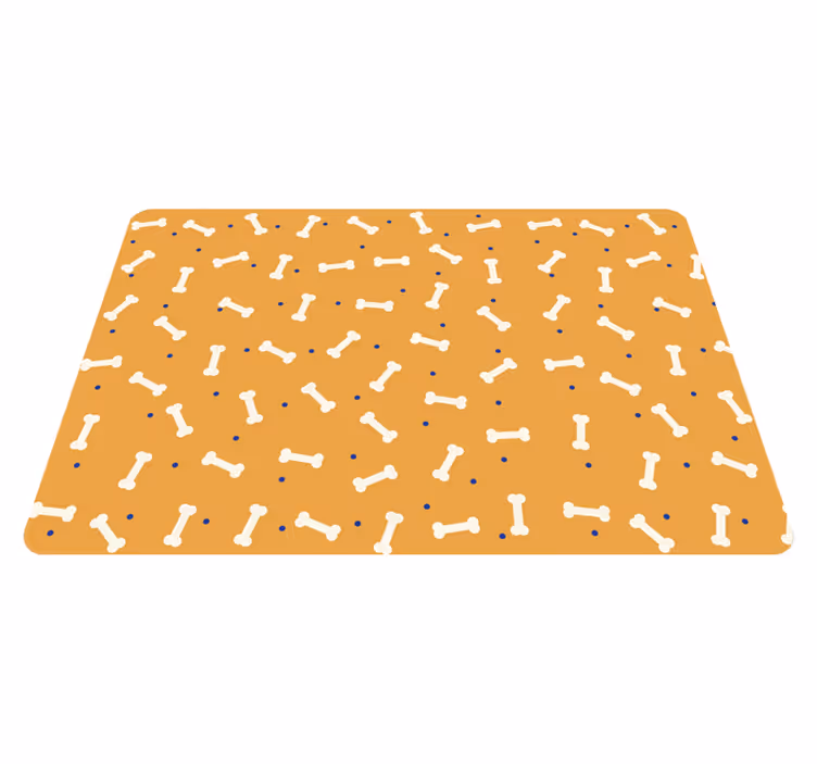 Alfombra vinílica de animales patrón huesos naranjas - TenVinilo