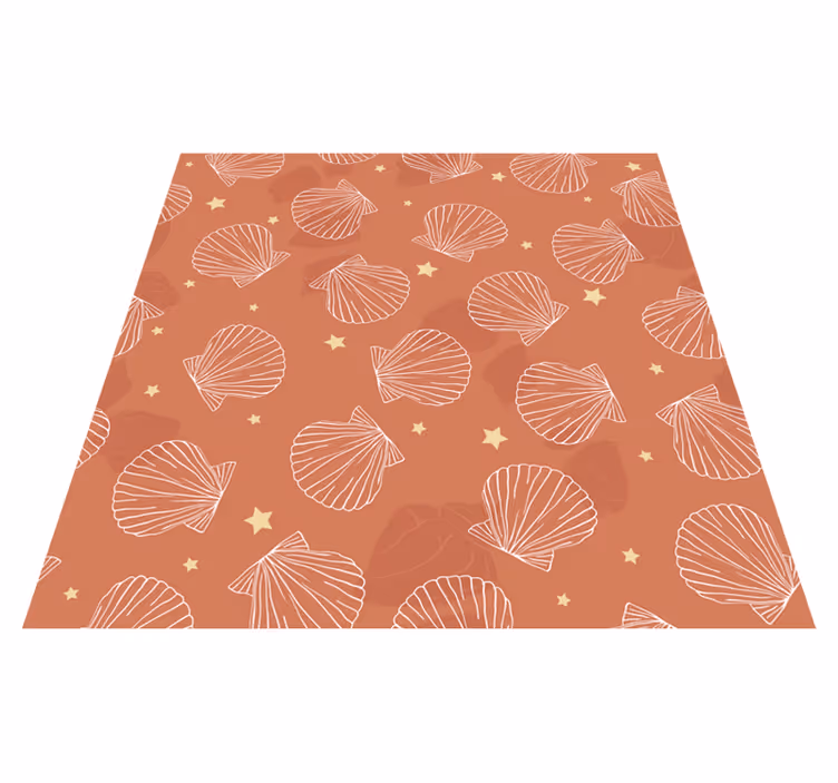 Alfombra vinílica de animales con conchas y estrellas - TenVinilo