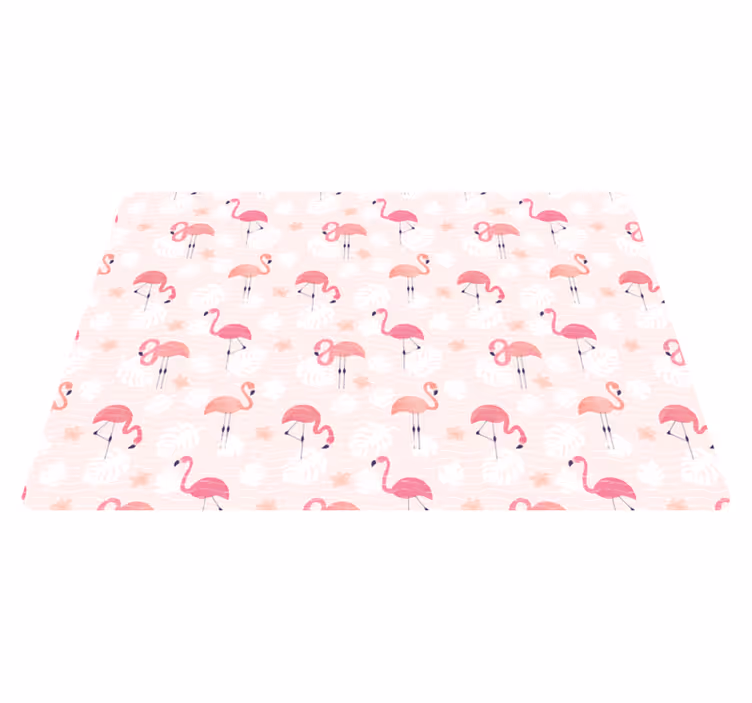 Alfombra vinílica de animales motivos flamencos rosas - TenVinilo