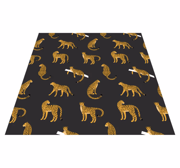 Alfombra vinílica de animales leopards sobre fondo oscuro - TenVinilo