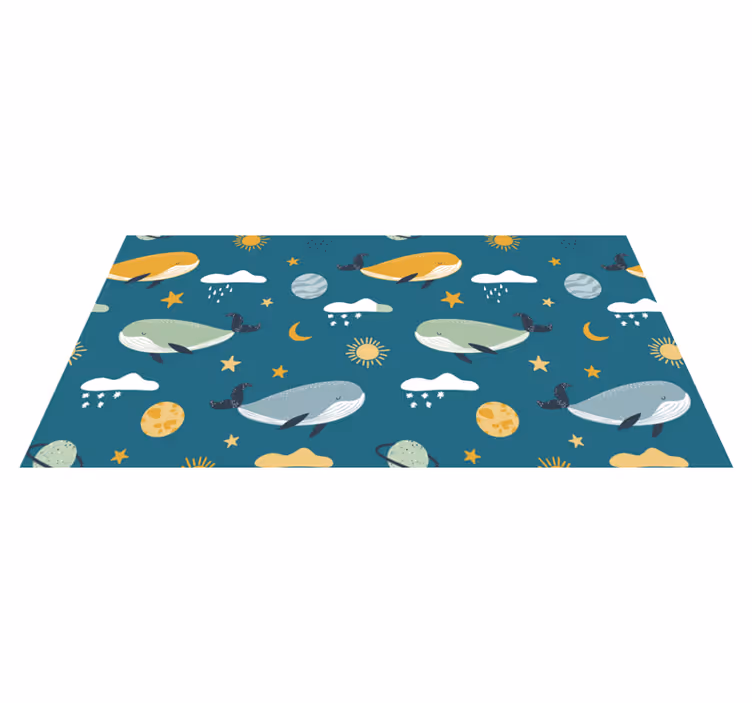 Alfombra vinílica de animales patrón de ballenas - TenVinilo