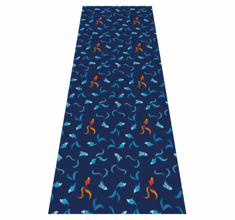 Alfombra vinílica de animales pez naranja único - TenVinilo
