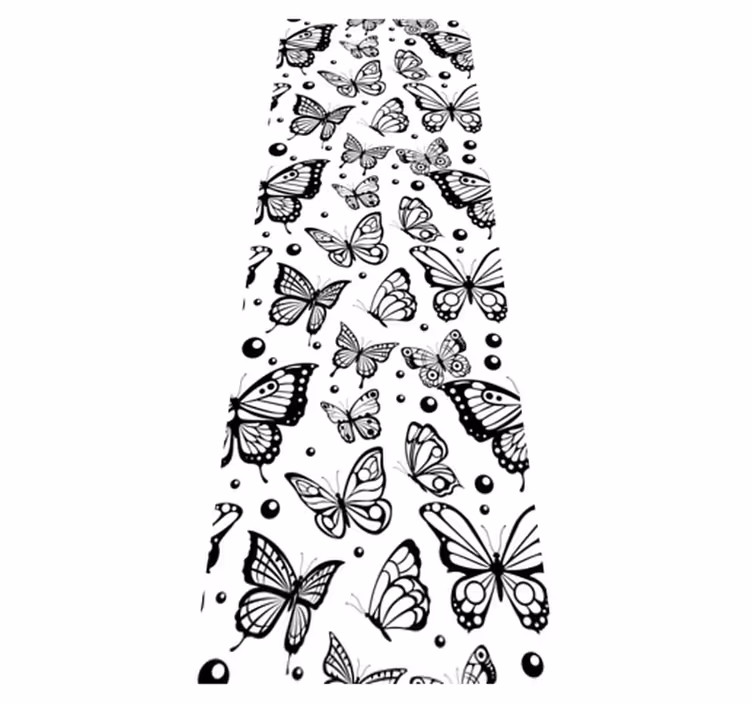 Alfombra vinílica de animales mariposas y puntos - TenVinilo