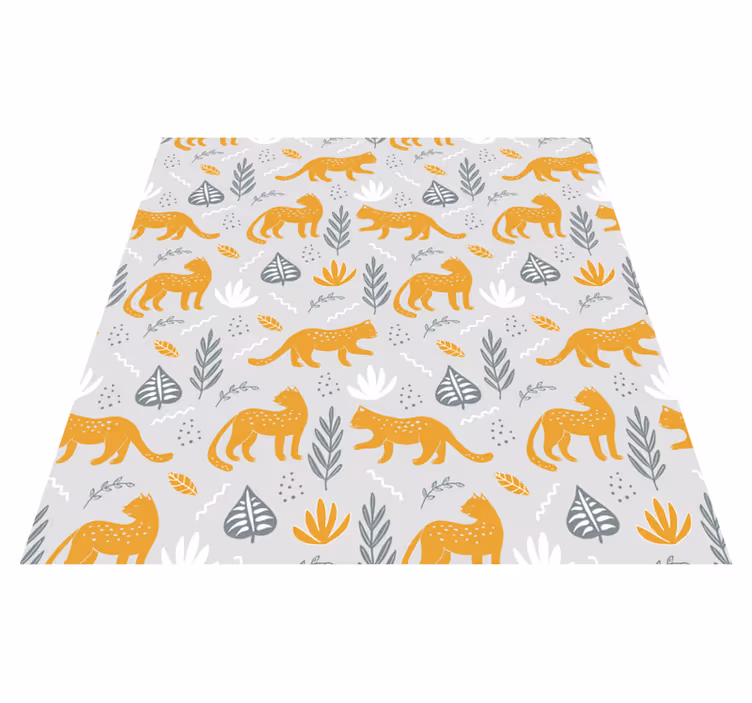 Alfombra vinílica de animales patrón claro de leopardos - TenVinilo
