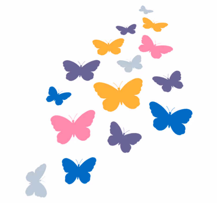 Alfombra vinílica de animales mariposas multicolor - TenVinilo