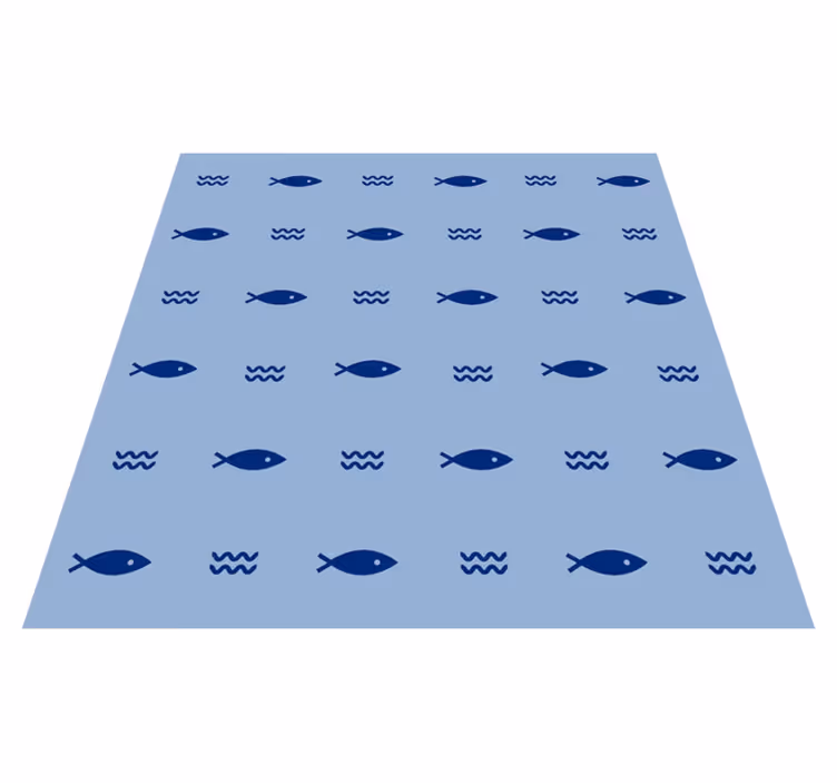 Alfombra vinílica de animales patrón de peces minimalista - TenVinilo