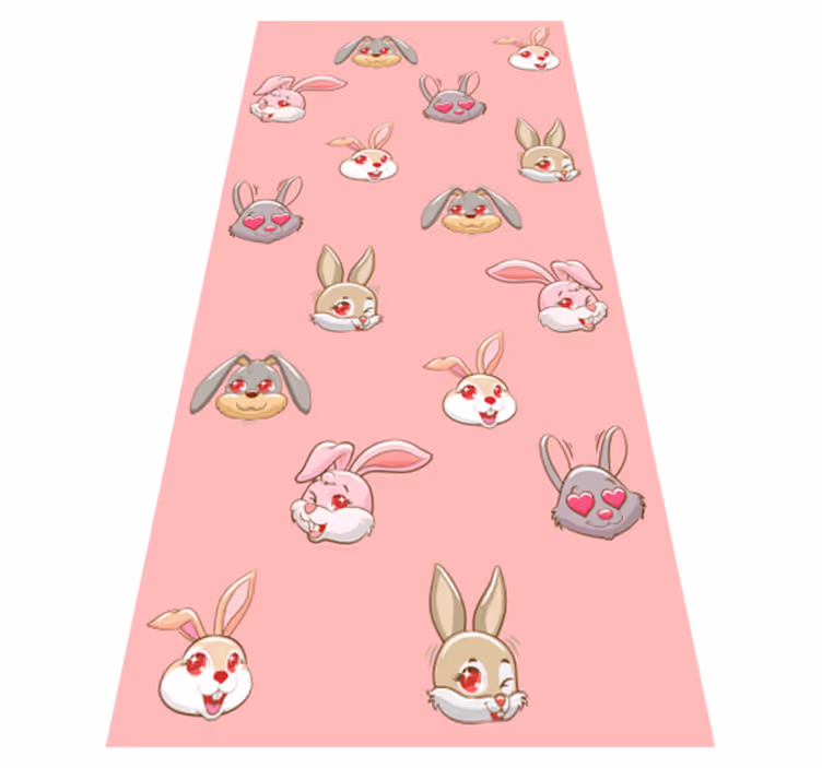 Alfombra vinílica de animales conjunto de conejos - TenVinilo