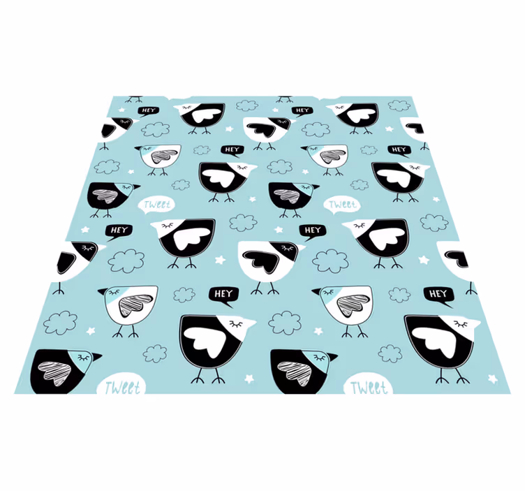 Alfombra vinílica de animales patrón gallina negra - TenVinilo