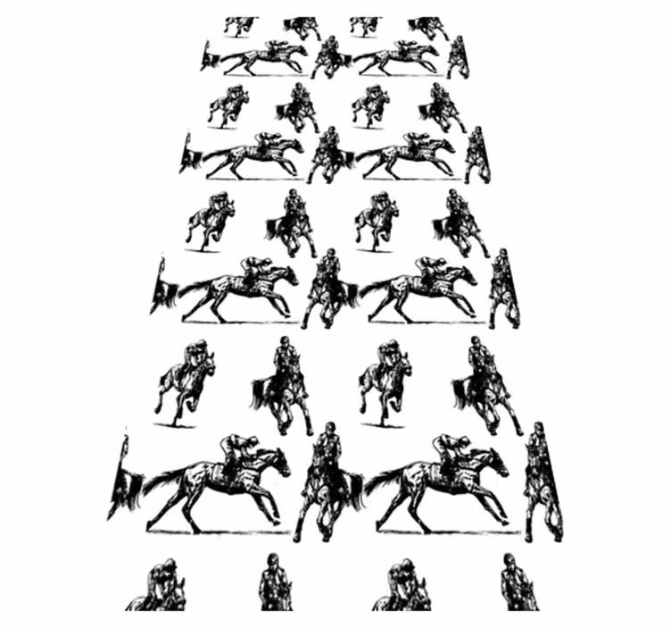 Alfombra vinílica de animales caballo blanco y negro - TenVinilo