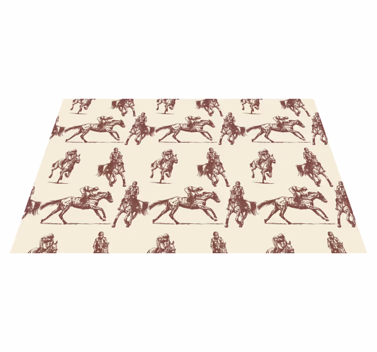 Alfombra vinílica de animales patrón caballo beige y marrón - TenVinilo