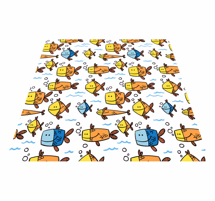 Alfombra vinílica de animales estilo peces multicolores - TenVinilo