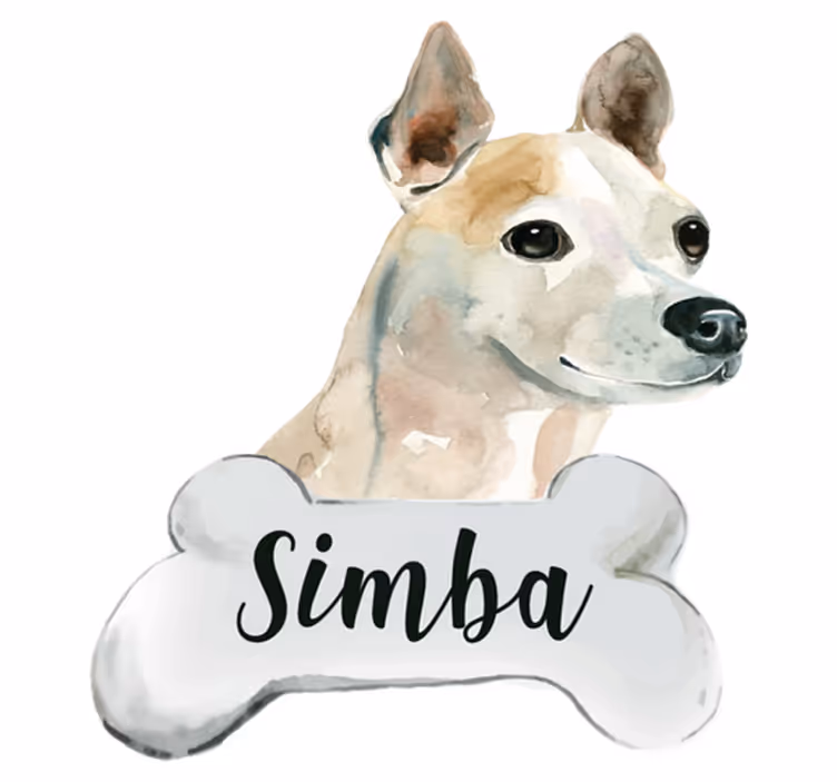 Alfombra vinílica de animales perro con nombre - TenVinilo