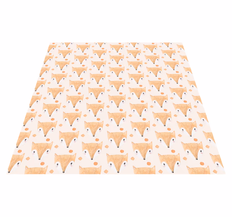 Alfombra vinílica de animales con diseño de zorrito bebé - TenVinilo