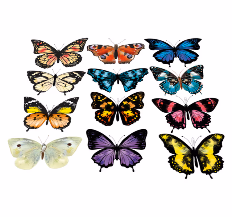 Alfombra vinílica de animales ilustración de mariposa - TenVinilo