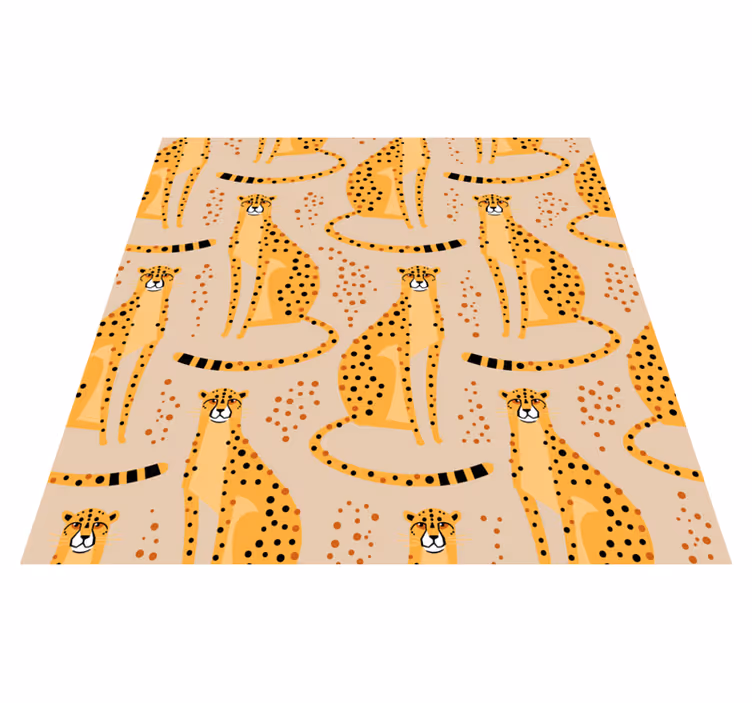 Alfombra vinílica de animales diseño de leopardo - TenVinilo