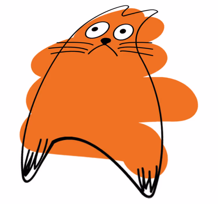 Alfombra vinílica de animales silueta naranja - TenVinilo
