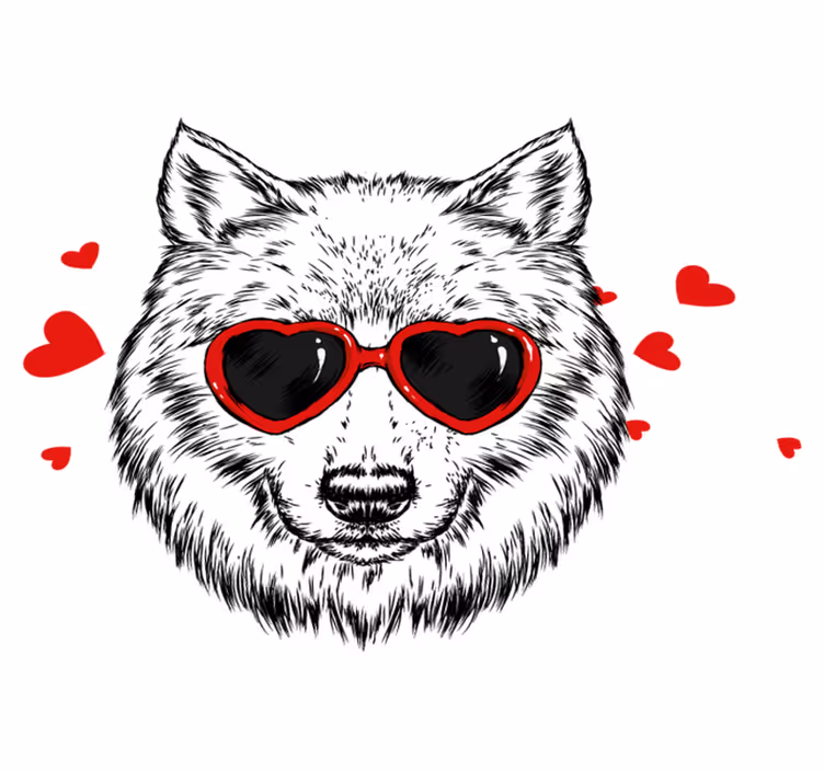 Alfombra vinílica de animales lobo juguetón - TenVinilo