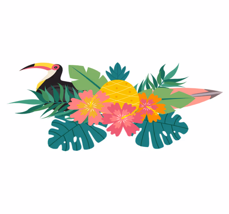 Alfombra vinílica de animales diseño aves tropicales - TenVinilo