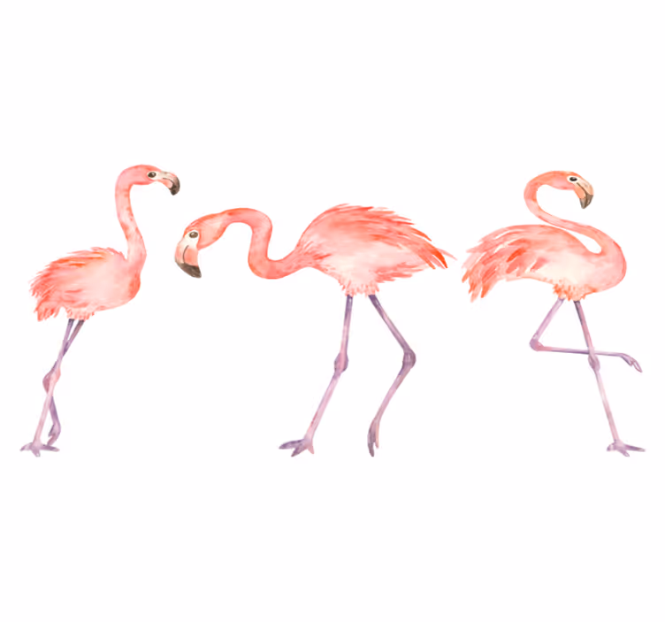 Alfombra vinílica de animales trio de flamencos elegantes - TenVinilo