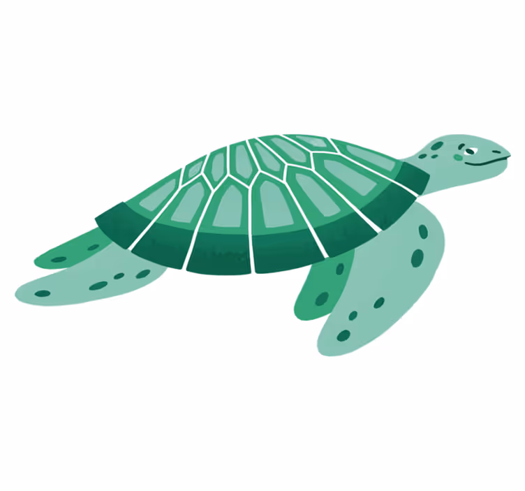 Alfombra vinílica de animales tortuga juguetona - TenVinilo