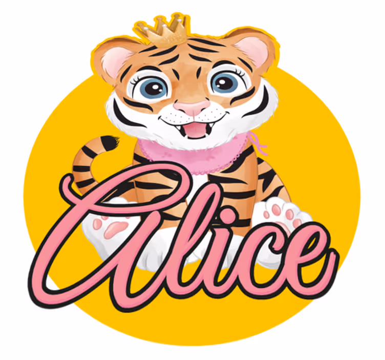 Alfombra vinílica de animales ilustración de tigre lindo - TenVinilo
