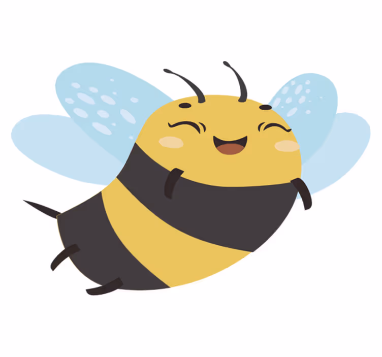 Alfombra vinílica de animales abeja voladora alegre - TenVinilo