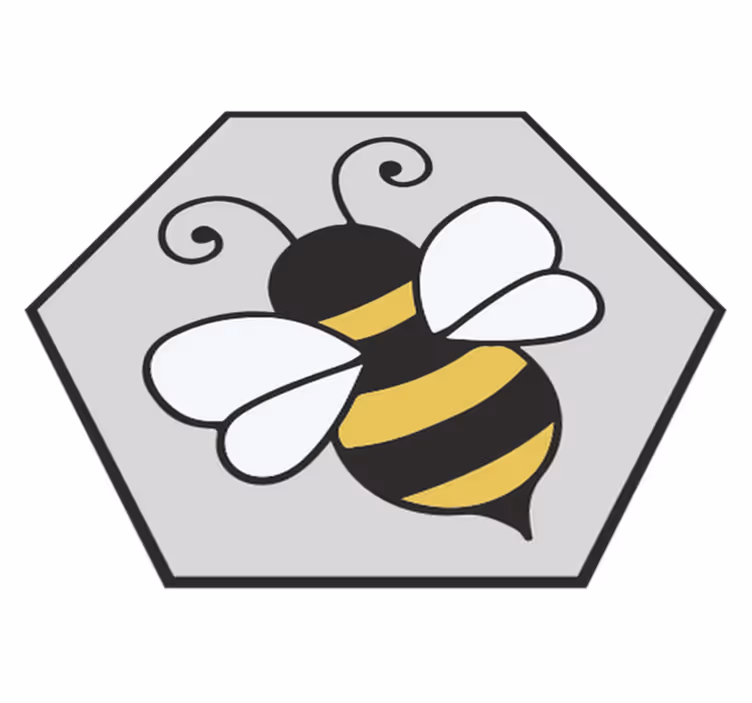 Alfombra vinílica de animales diseño hexagonal abeja - TenVinilo