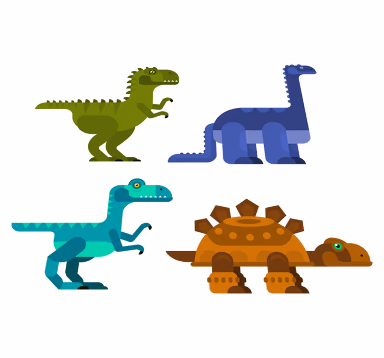 Alfombra vinílica de animales dinosaurios coloridos móviles - TenVinilo