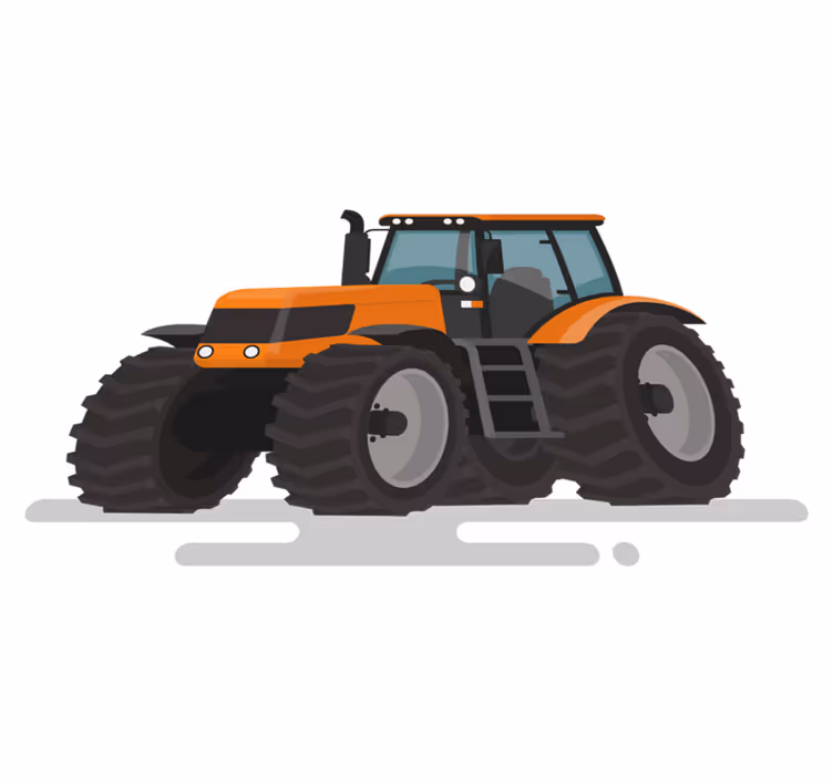 Alfombra vinílica de animales tractor con grandes neumáticos - TenVinilo