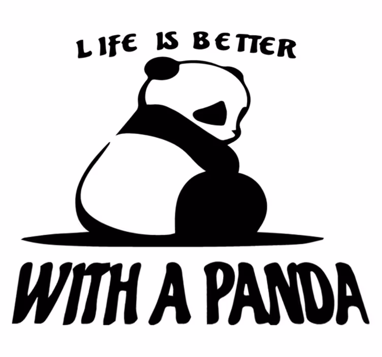 Alfombra vinílica de animales cita de ilustración de panda - TenVinilo